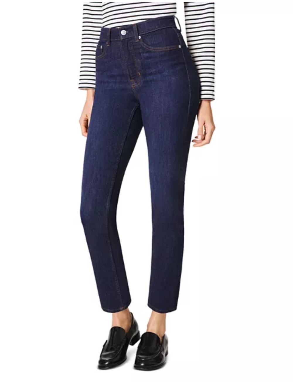 SPANX Raw Indigo Denim Jeans - Size Large (Tall/Long) - High Rise Straight Leg